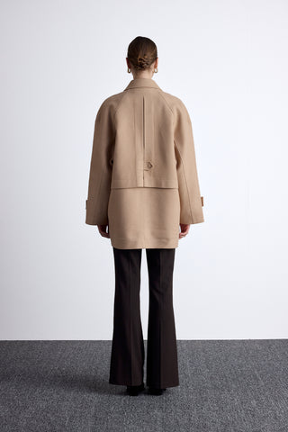 Mari Double Breasted Trench Coat Camel