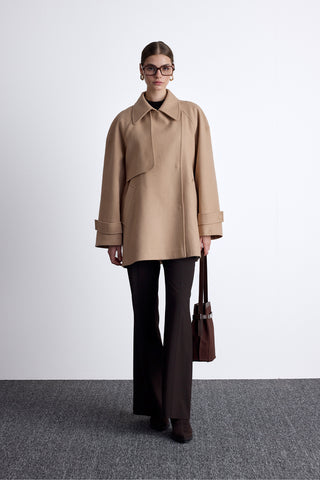 Mari Double Breasted Trench Coat Camel