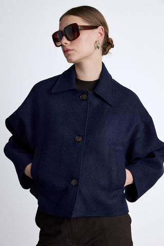 Dori Short Cachet Coat Navy Blue