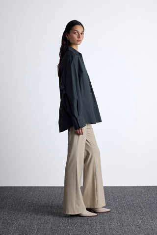 Pleated Oversized Shirt Smoke