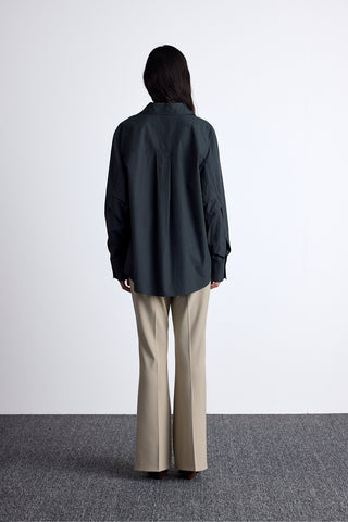 Pleated Oversized Shirt Smoke
