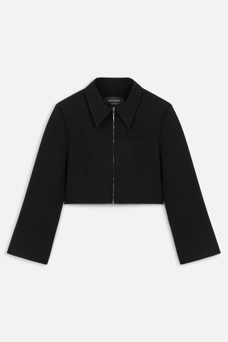 Klasik Kırpılmış Blazer Siyah