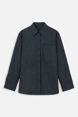 Pleated Oversized Shirt Smoke