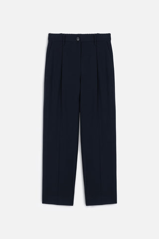 Classic Pleated Pants Navy Blue