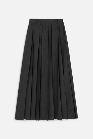 Wide Pleated Skirt Anthracite