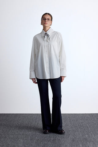 Pleated Oversized Shirt Ecru