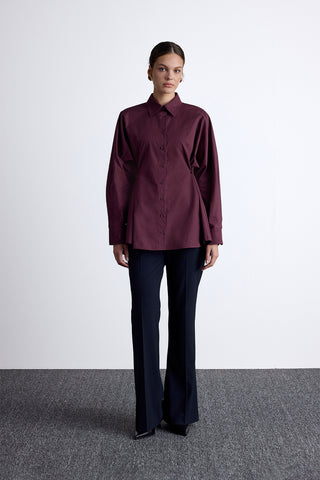 Adjustable Waist Shirt Burgundy