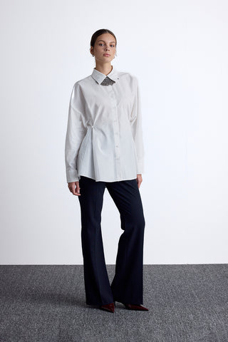 Adjustable Waist Shirt Ecru