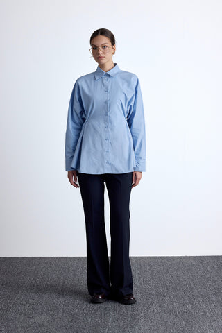 Adjustable Waist Shirt Blue