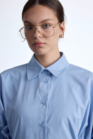 Adjustable Waist Shirt Blue