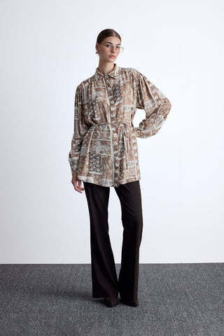 Belted Retro Style Shirt Ilona