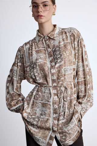 Belted Retro Style Shirt Ilona