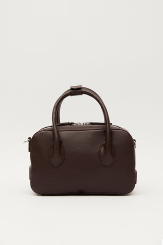 Ester Faux Leather Box Bag Brown