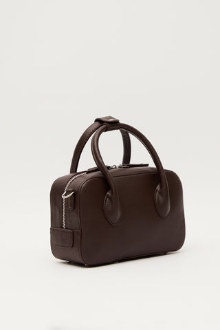 Ester Faux Leather Box Bag Brown