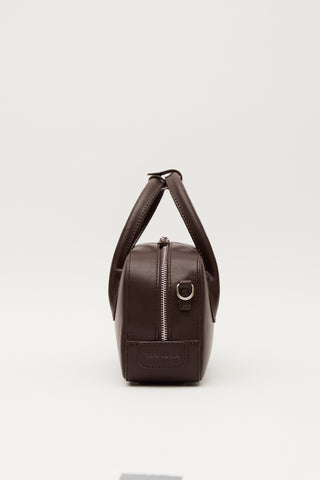 Ester Faux Leather Box Bag Brown