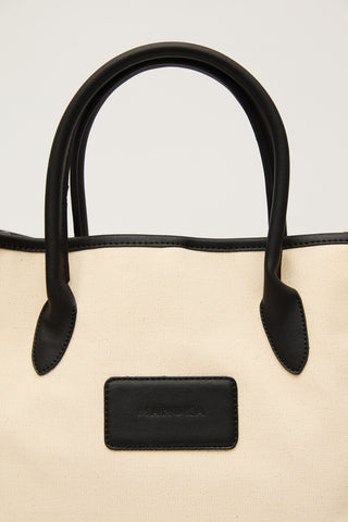 Large Natural Canvas Bag Black