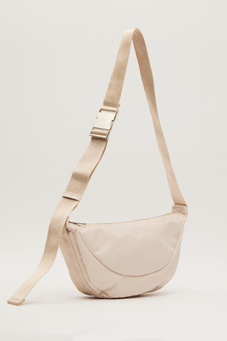 Lexa Metal Buckle Crossbody Bag Beige