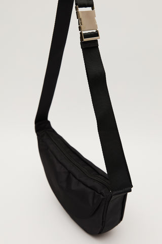 Lexa Metal Buckle Crossbody Bag Black