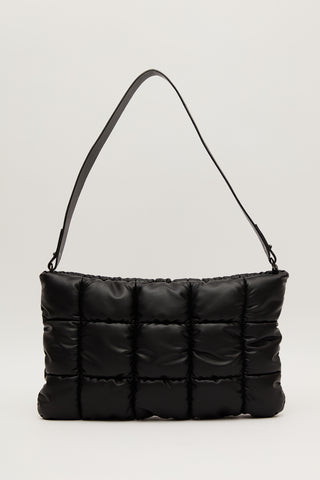 Soft Quilted Faux Leather Bag Black