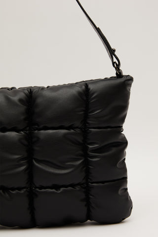 Soft Quilted Faux Leather Bag Black