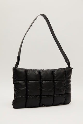 Soft Quilted Faux Leather Bag Black