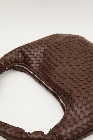 Frances Large Knit Bag Dark Brown