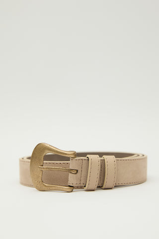 Suede Faux Leather Buckle Belt Sand