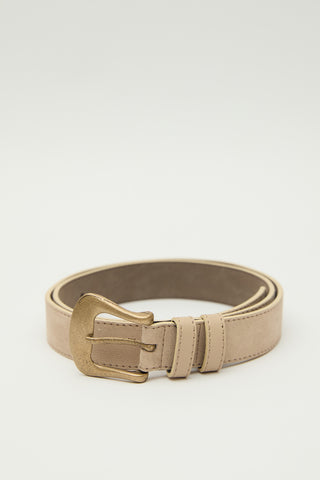 Suede Faux Leather Buckle Belt Sand