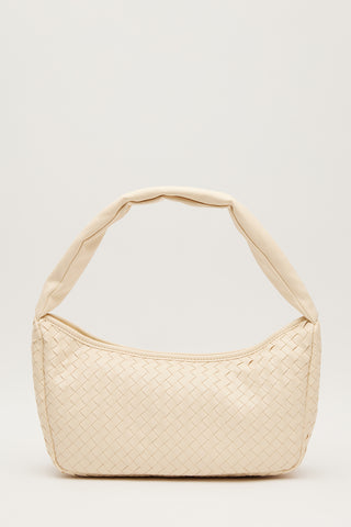 Frances Woven Oval Bag Beige