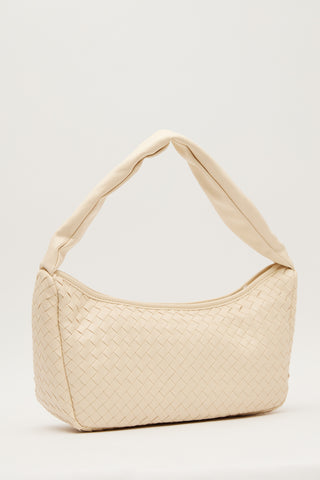 Frances Woven Oval Bag Beige