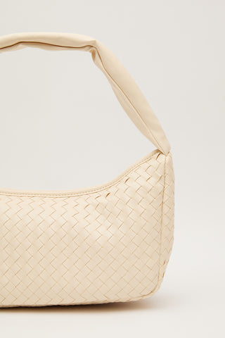 Frances Woven Oval Bag Beige