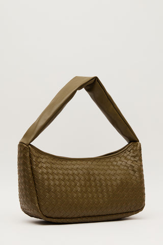Frances Woven Oval Bag Green