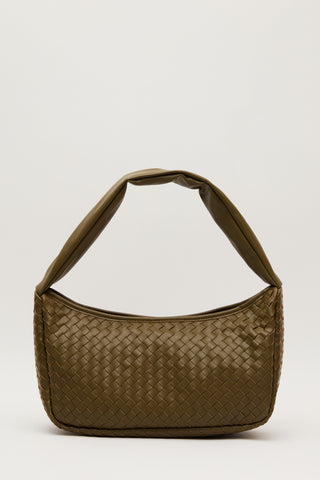 Frances Woven Oval Bag Green
