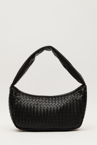 Frances Woven Oval Bag Black