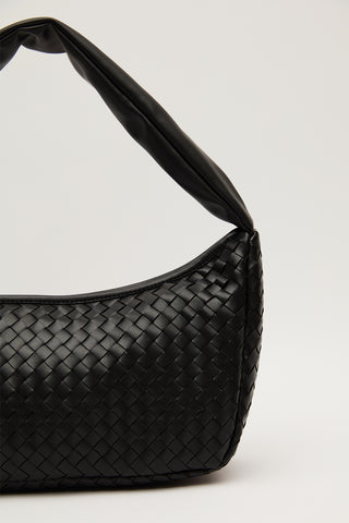 Frances Woven Oval Bag Black