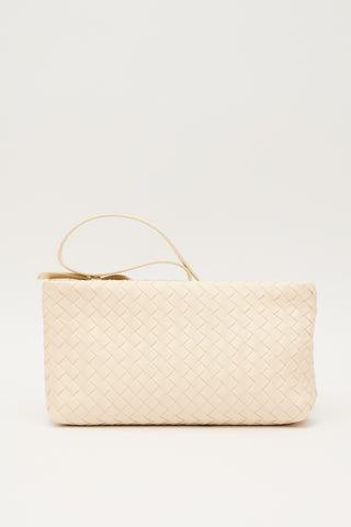 Frances Woven Baguette Bag Beige
