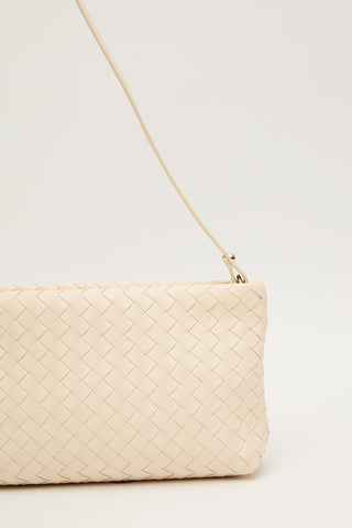 Frances Woven Baguette Bag Beige