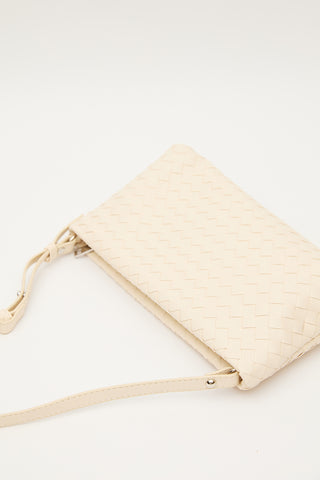 Frances Woven Baguette Bag Beige