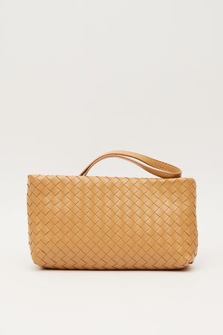Frances Woven Baguette Bag Light Brown