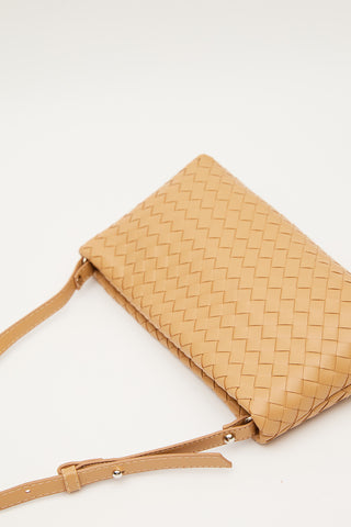 Frances Woven Baguette Bag Light Brown