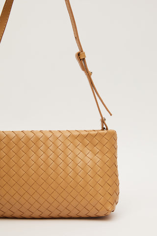Frances Woven Baguette Bag Light Brown