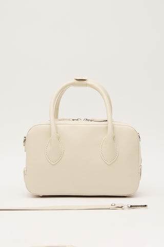 Ester Faux Leather Box Bag Beige