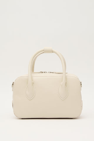 Ester Faux Leather Box Bag Beige