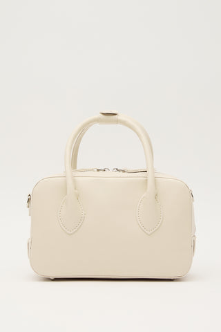 Ester Faux Leather Box Bag Beige