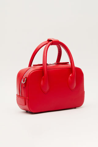 Ester Faux Leather Box Bag Red