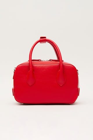 Ester Faux Leather Box Bag Red