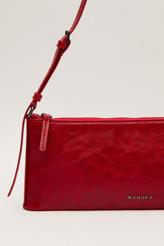 Thin Strap Baguette Bag Red