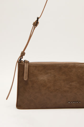 Thin Strap Baguette Bag Mink