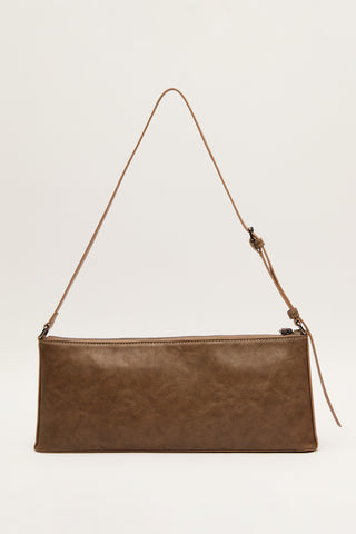 Thin Strap Baguette Bag Mink