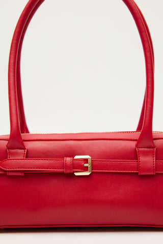 Ashley Belted Shoulder Bag Red